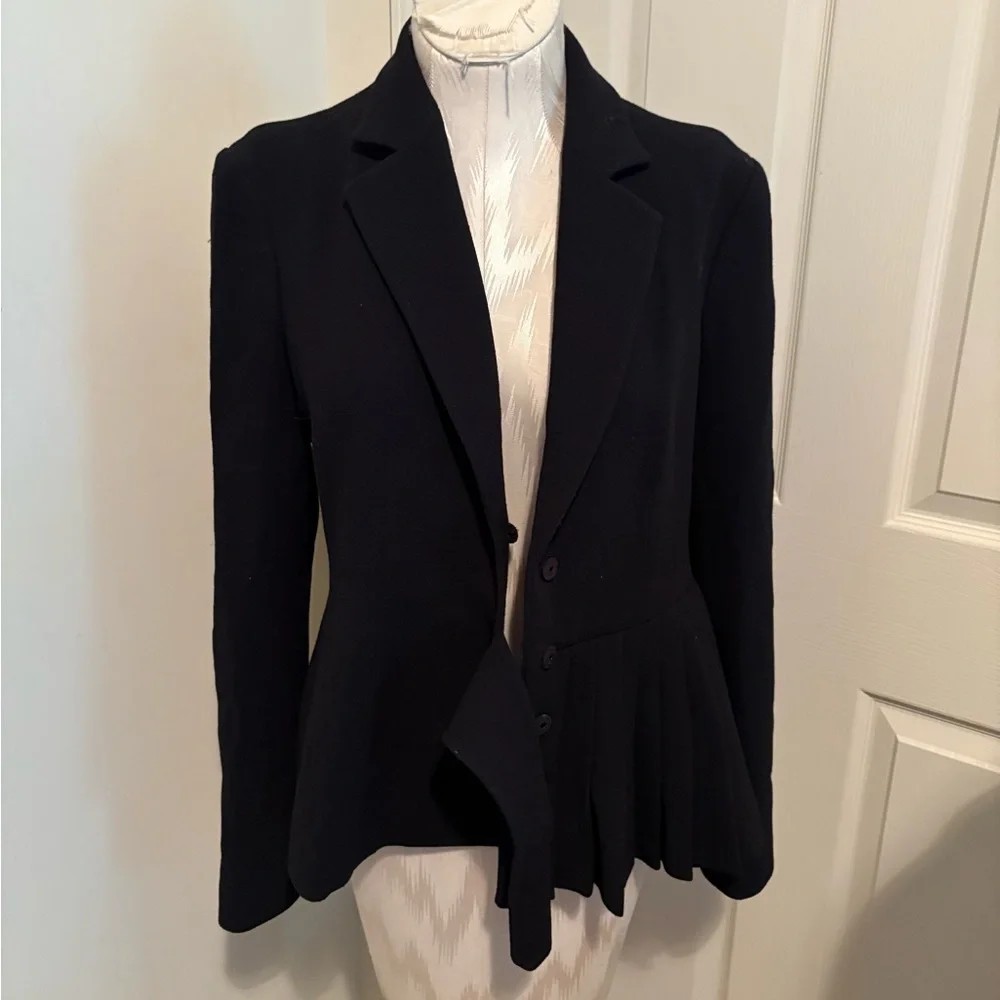 Dior Black Tailored Blazer Classic Suit crepe 8-10 $5200